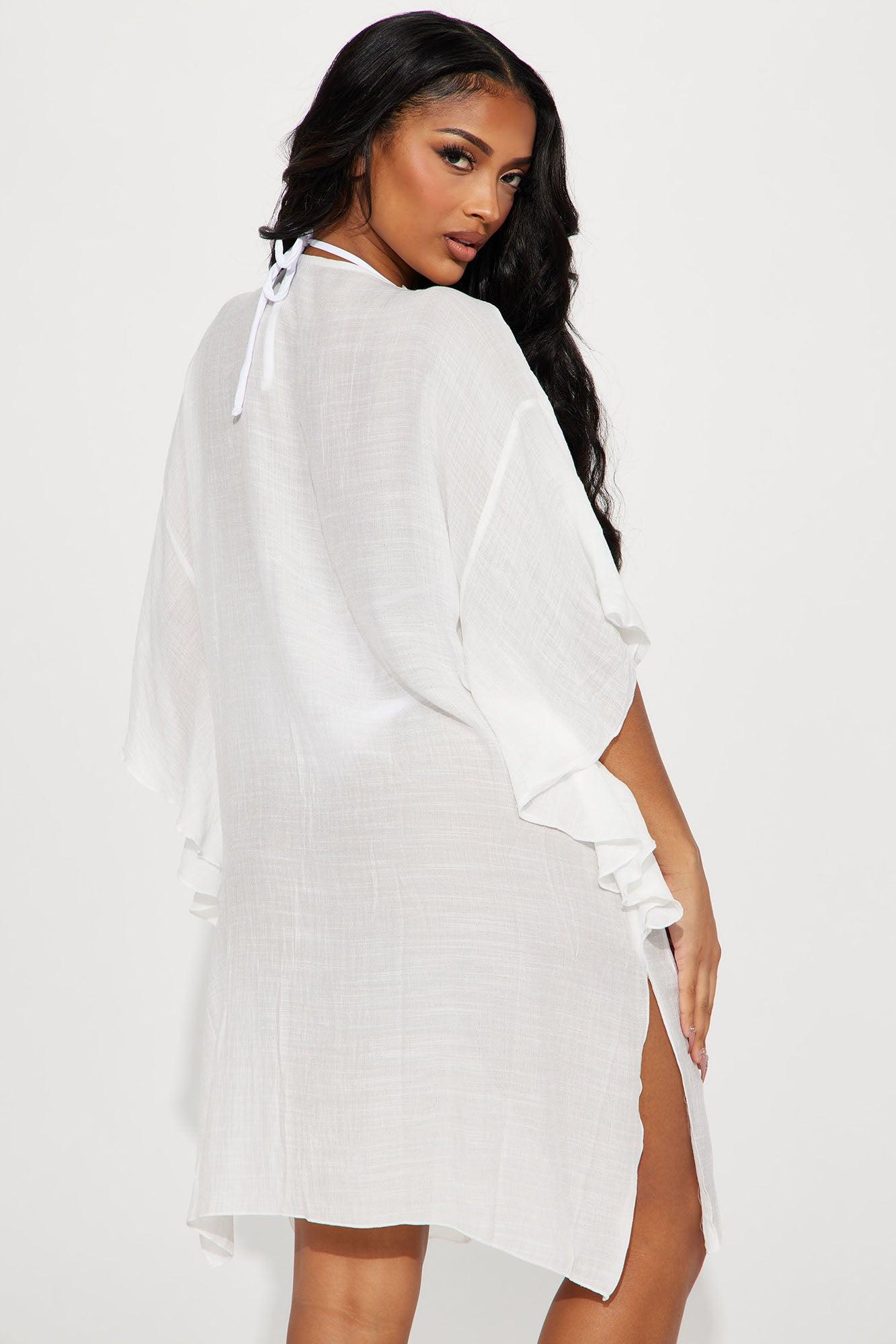 Theresa Crochet Cover Up Dress - White Product Image