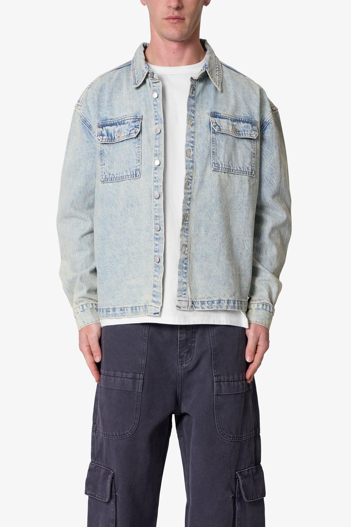 Denim Shirt Jacket - Light Blue Product Image
