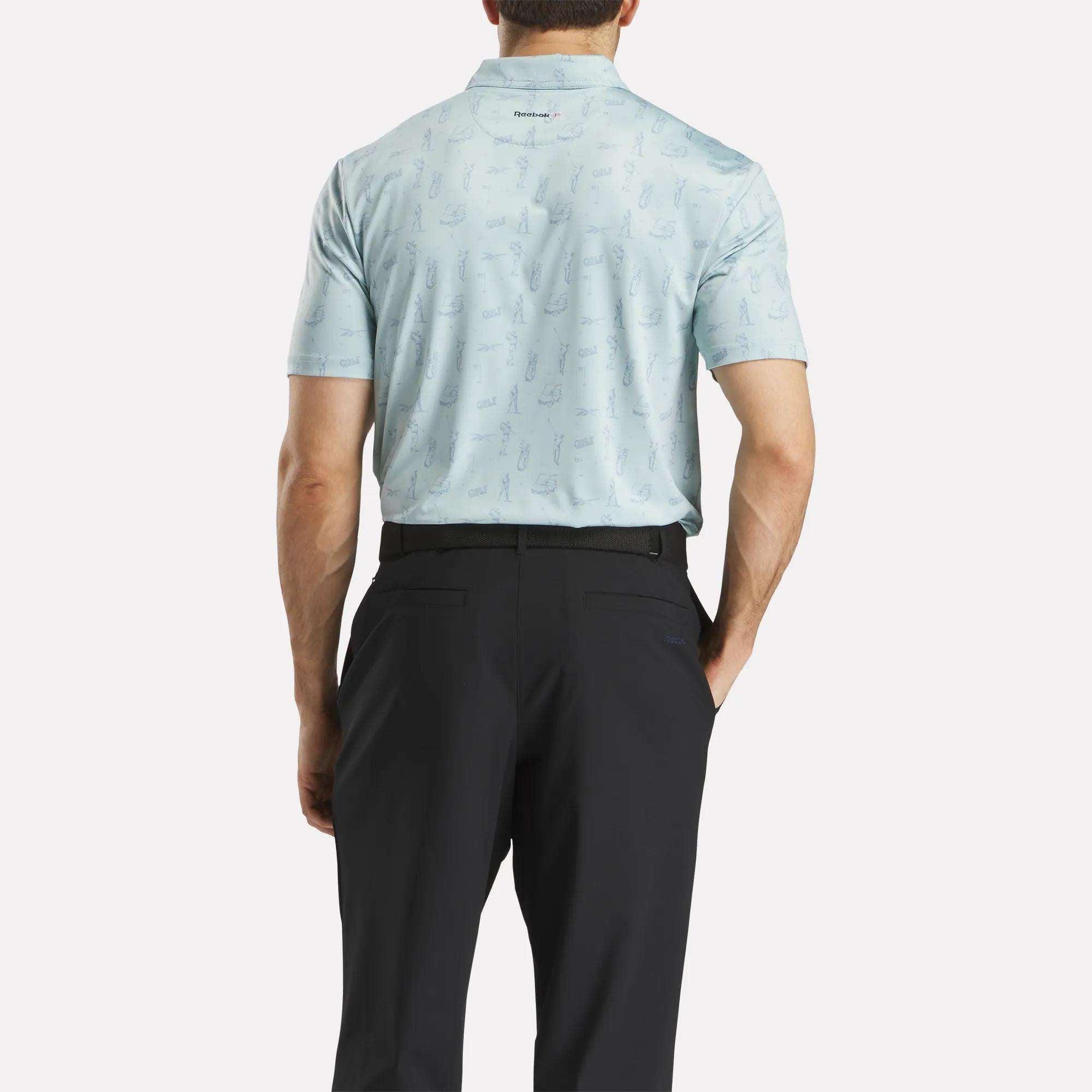 Short Sleeve Tournament Etching Print Polo Shirt Male Product Image