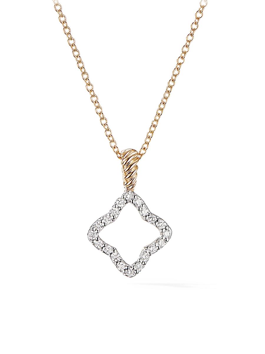 Womens Cable Collectibles Quatrefoil Necklace in 18K Yellow Gold Product Image