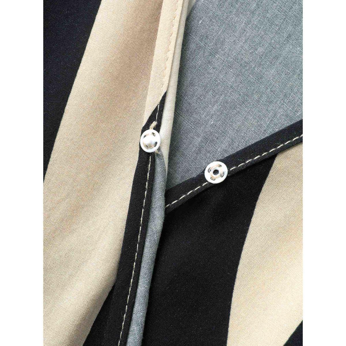 Plus Size Stretchy Waist Geometric Print Midi Dress Indigo Women Overlap Collar Half Sleeve Curvy BloomChic 30/6X Product Image