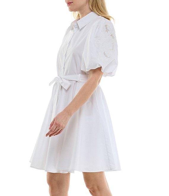 Moda Tara Short Sleeve Button Front A-Line Dress Product Image