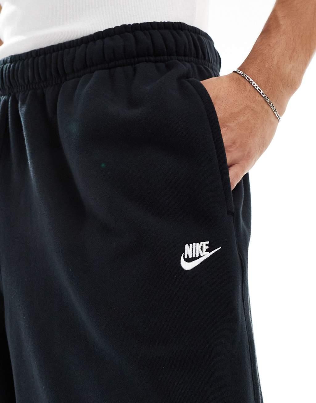 Nike Club french terry oversized joggers in black Product Image