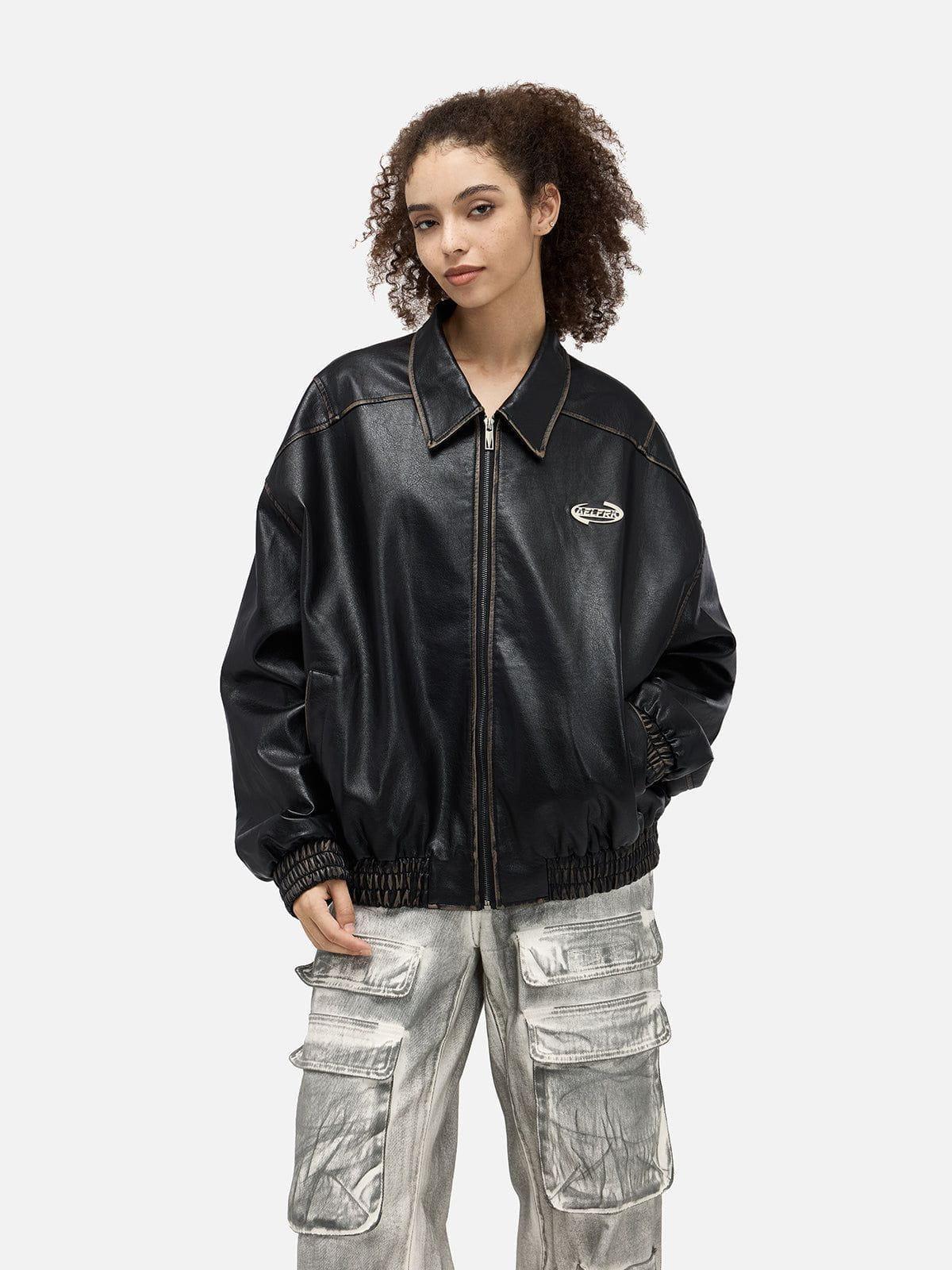 Aelfric Eden Faux Leather Cropped Jacket Product Image