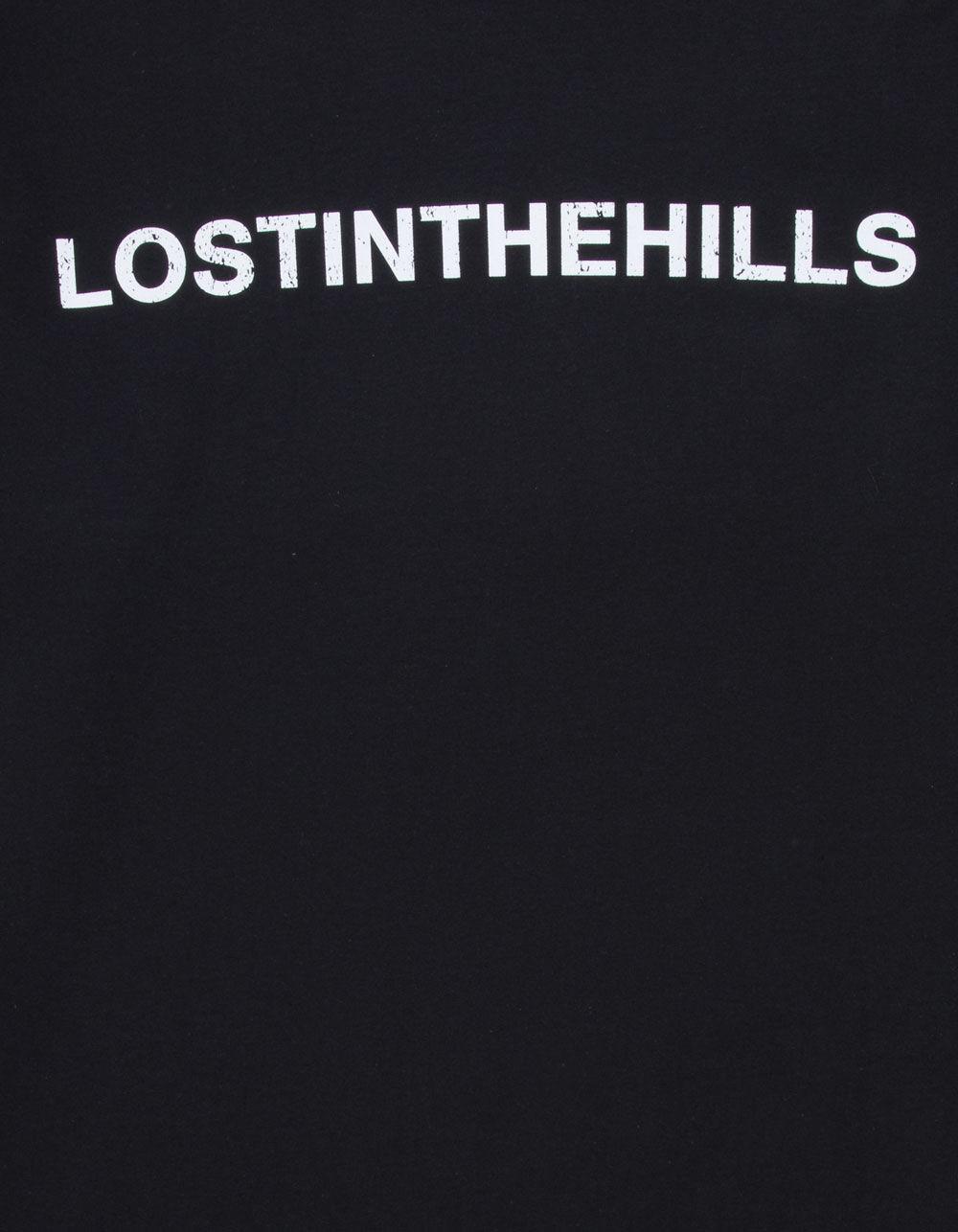 LOST IN THE HILLS Mens Long Sleeve 2fer Tee - BLACK Product Image