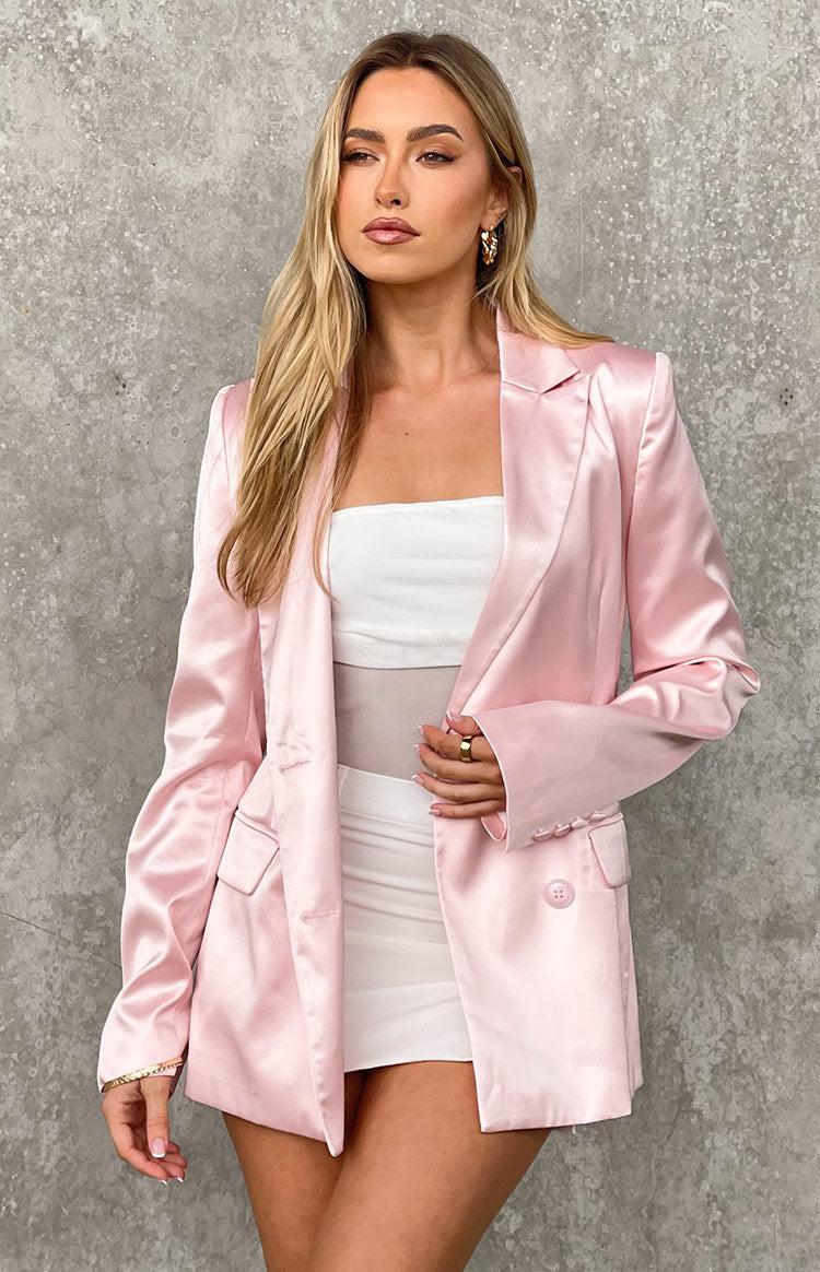 Rose Pink Satin Blazer Baby Product Image