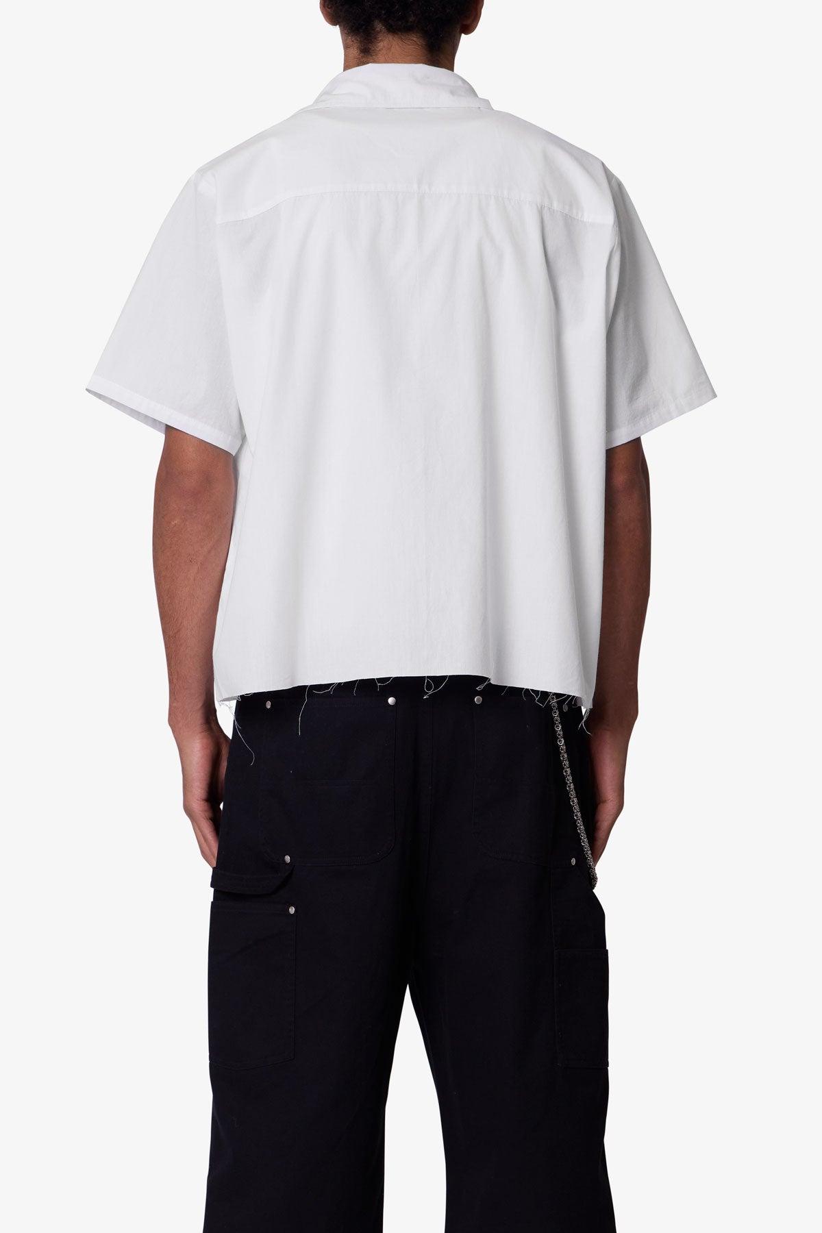 Poplin Cropped S/S Shirt - White Product Image