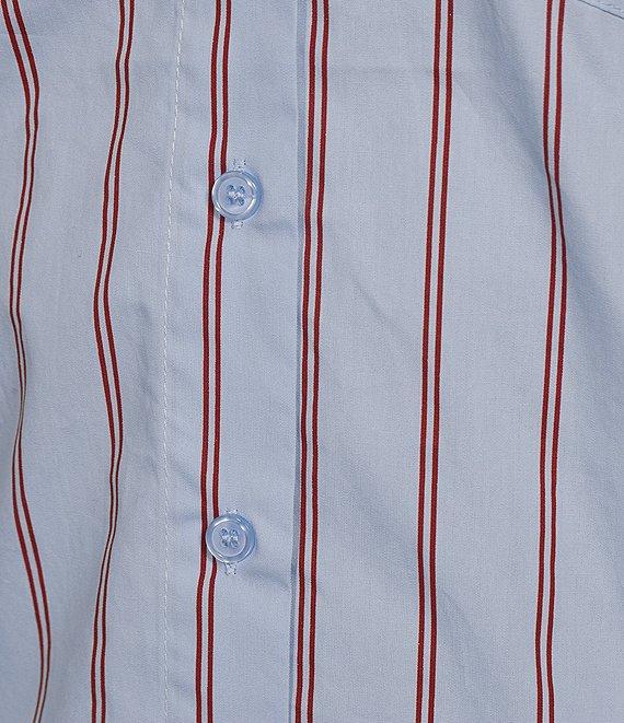 Line and Dot Getty Stripe Print Point Collar Long Sleeve Coordinating Poplin Top Product Image