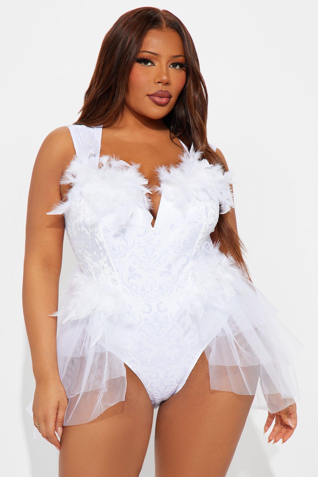 Heaven Sent Angel 4 Piece Costume Set - White Female Product Image
