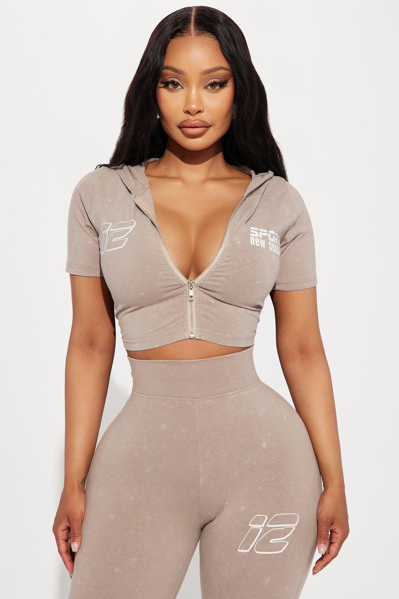 Stay Sporty Washed Hoodie - Taupe/combo Product Image