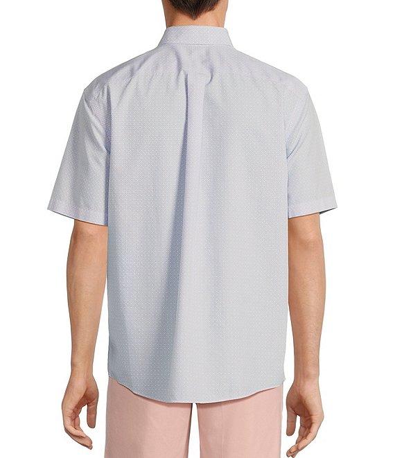 Gold Label Roundtree & Yorke Non-Iron Short Sleeve Tile Print Poplin Sport Shirt Product Image