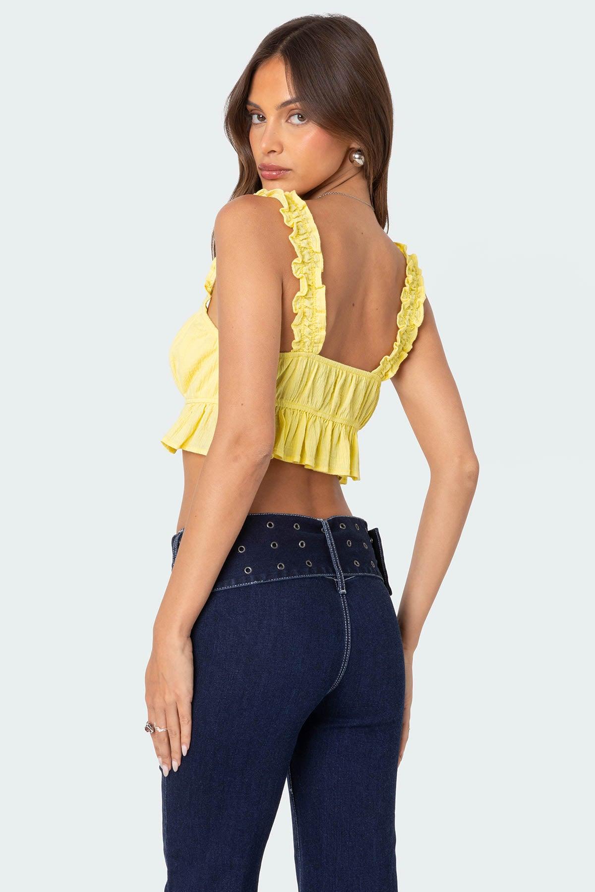 Tie Front Ruffled Top Product Image