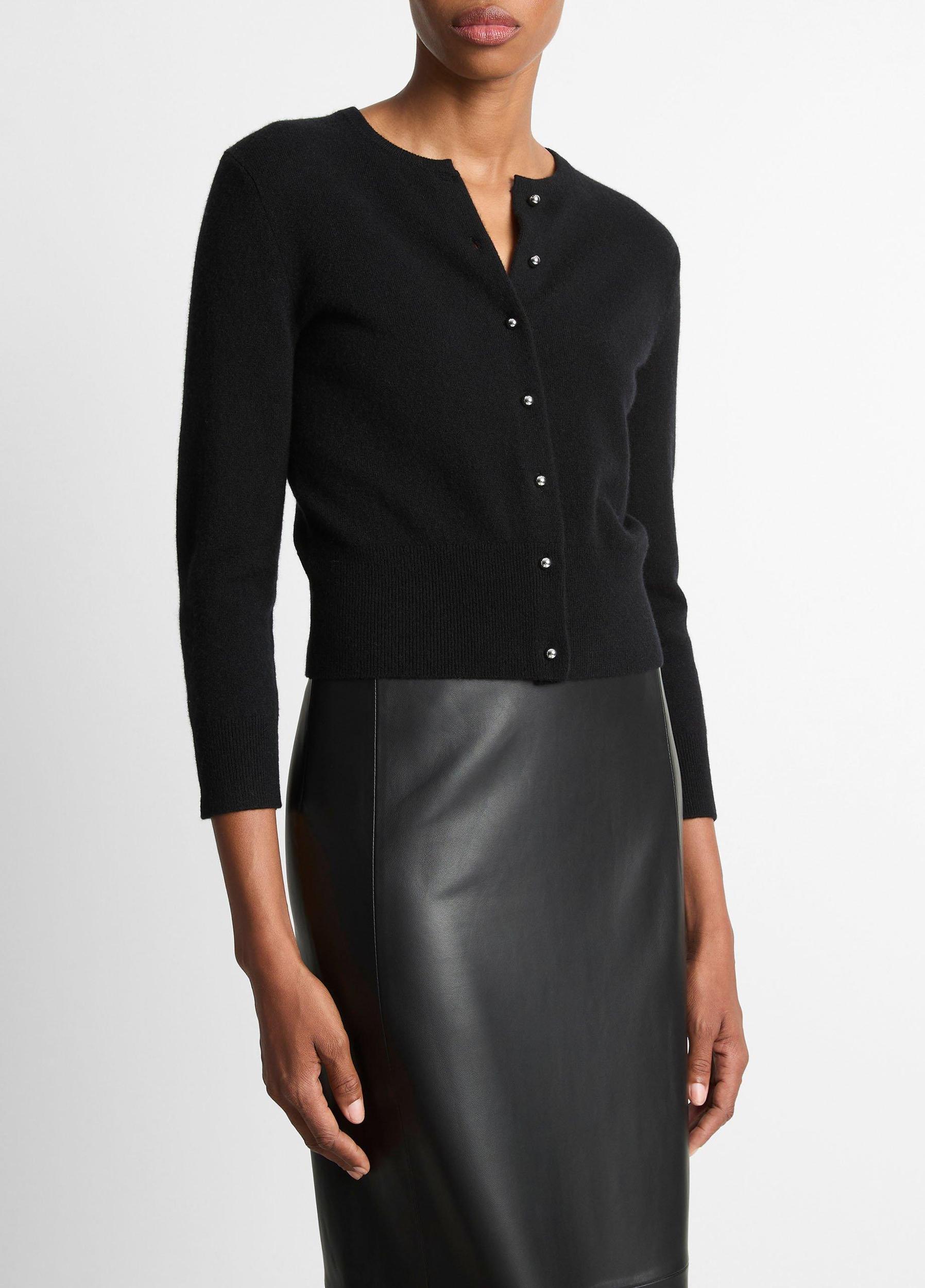 Metal-Button Wool & Cashmere-Blend Cardigan Product Image