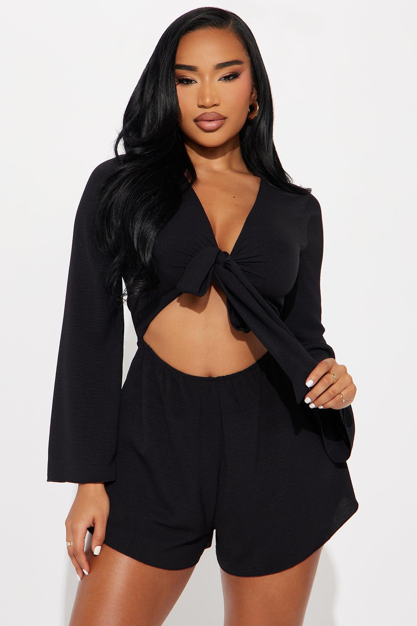 That's All You Chiffon Romper - Black Product Image