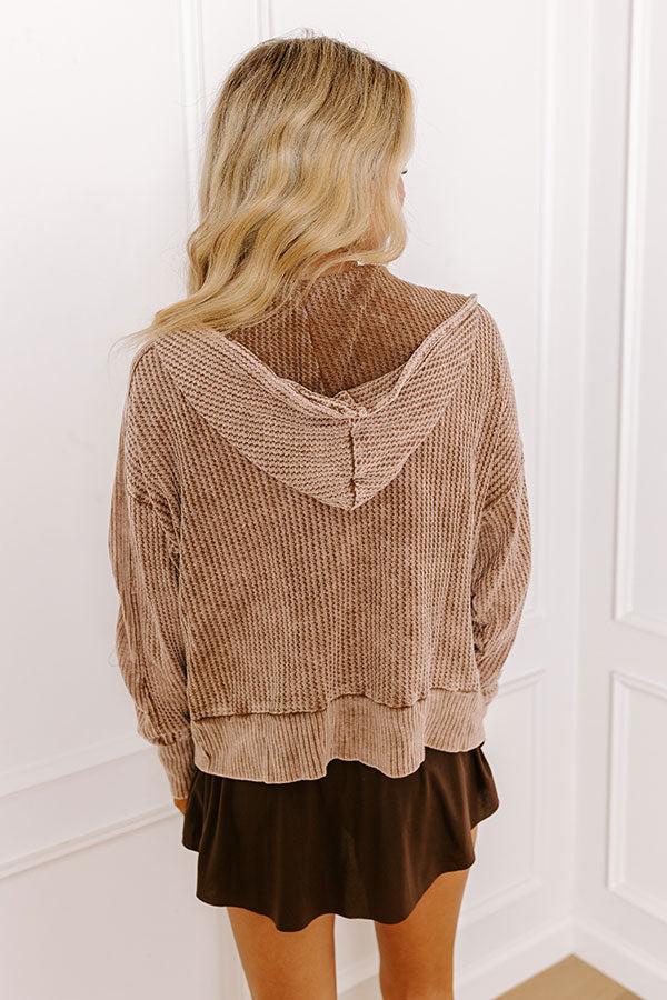 Autumn Vibes Waffle Knit Jacket In Taupe Product Image