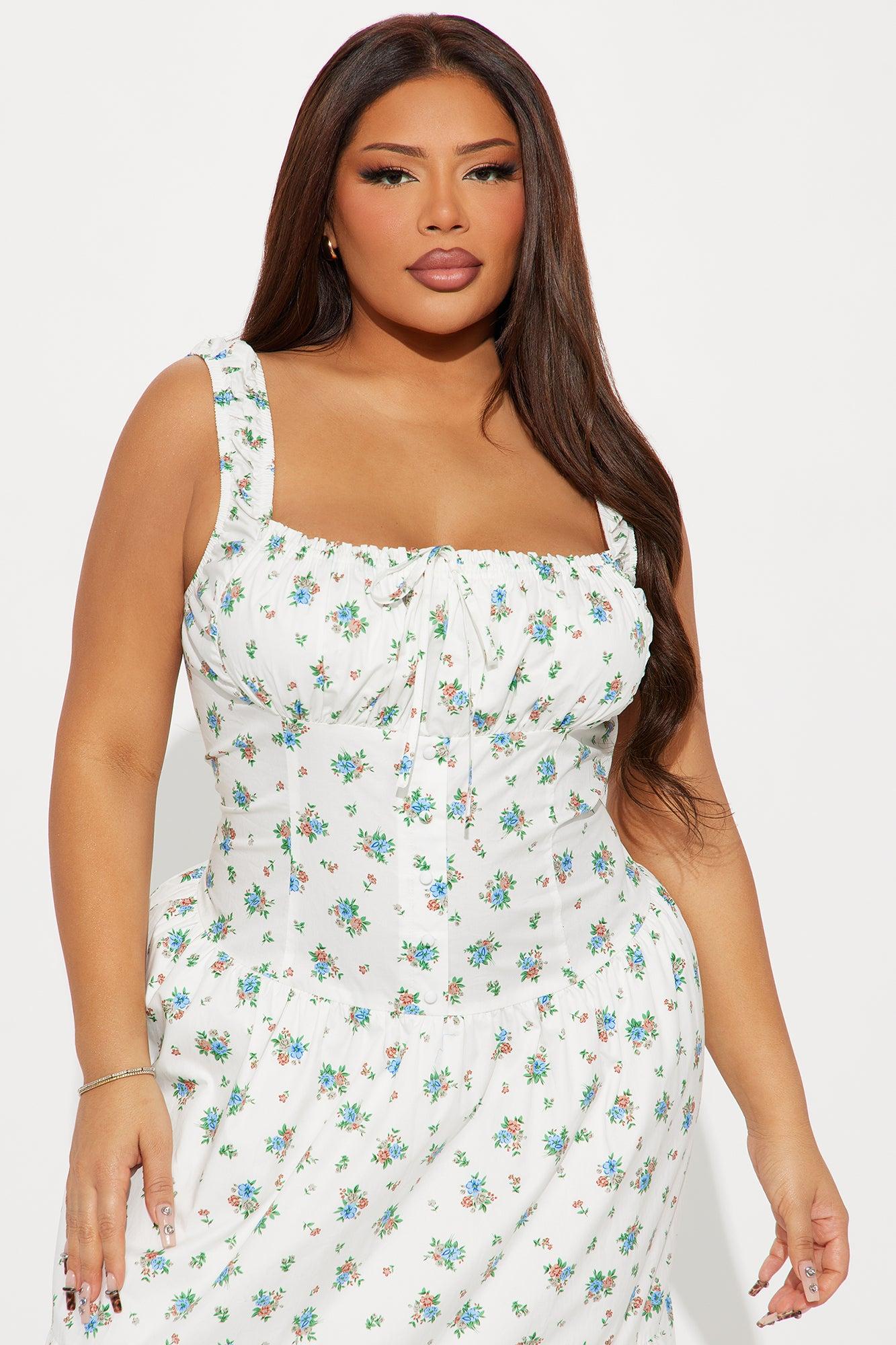 Jennifer Poplin Maxi Dress - White/combo Product Image