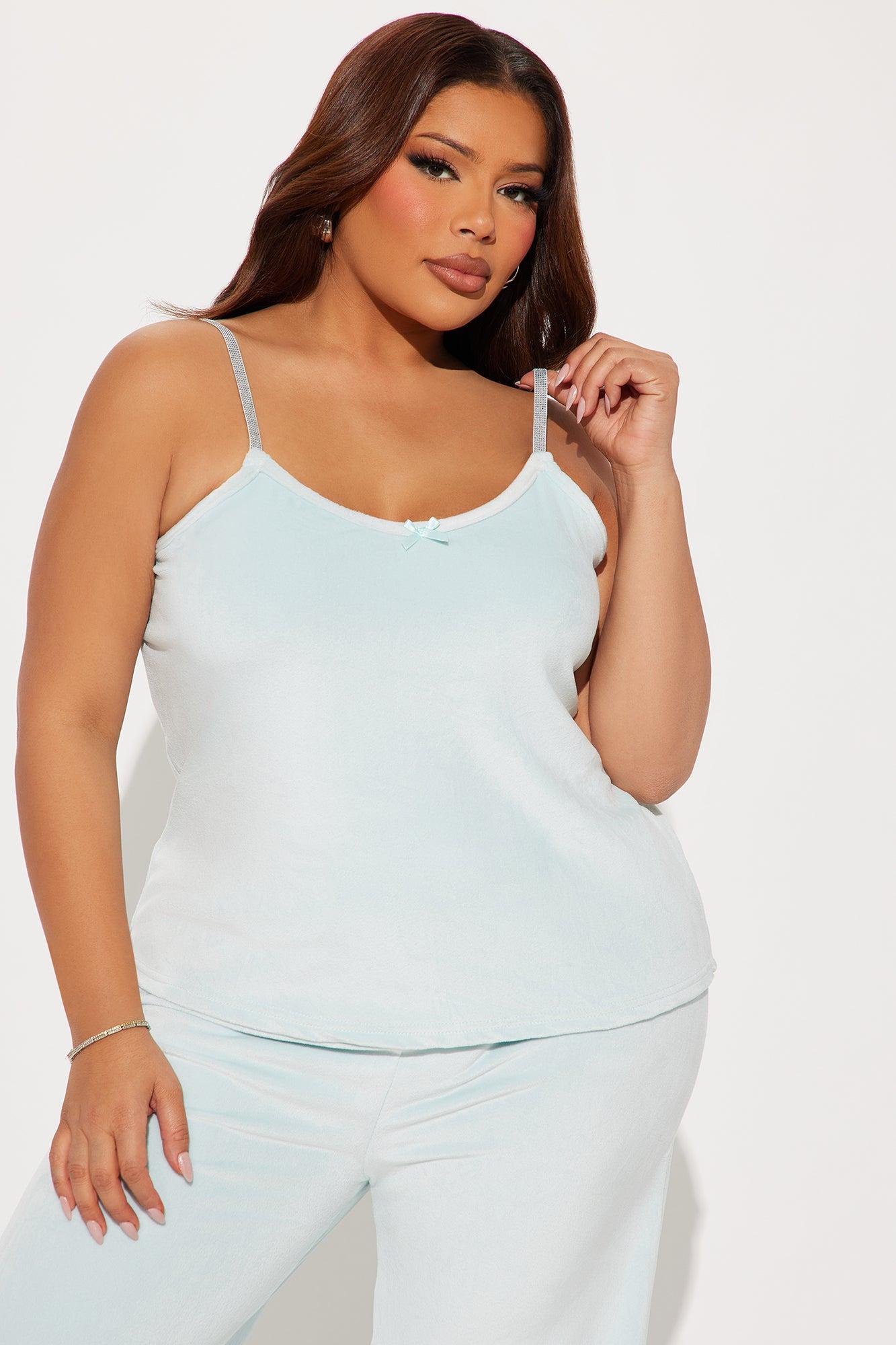 Snooze Queen Velour PJ Pant Set - Light Blue Product Image