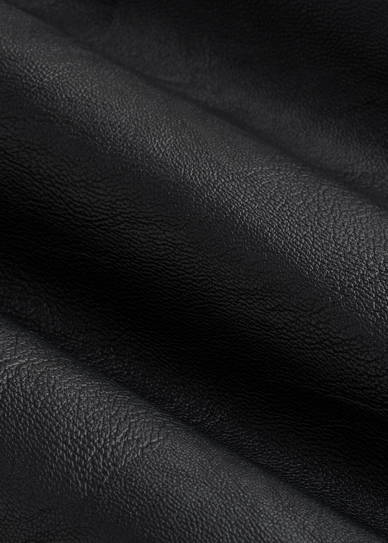 True Touch Leather Bomber Jacket for Tall Men in Black Male Product Image