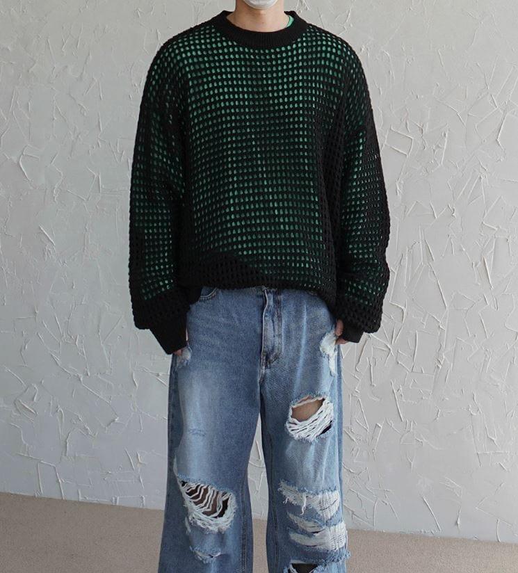 RT No. 5159 KNITTED HOLE SWEATER Product Image