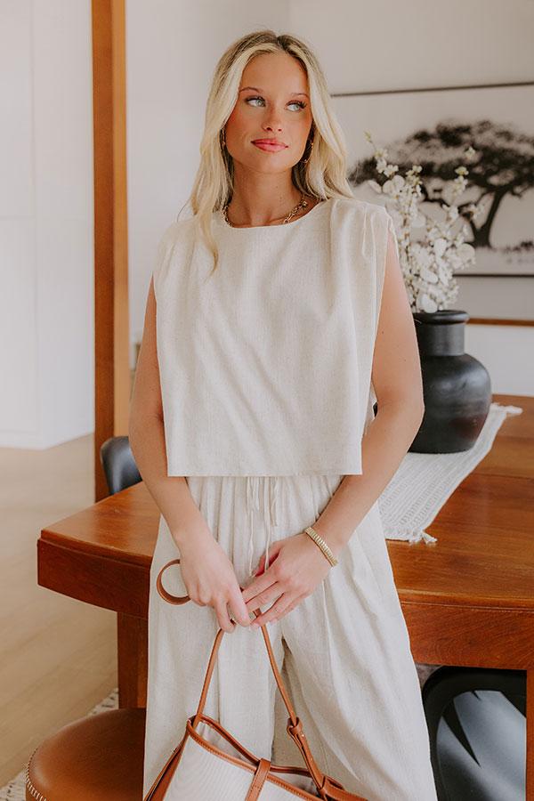 Boardwalk Stroll Linen-Blend Top Product Image