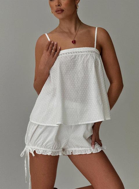 Invisible String Lace Sleep Top White Product Image