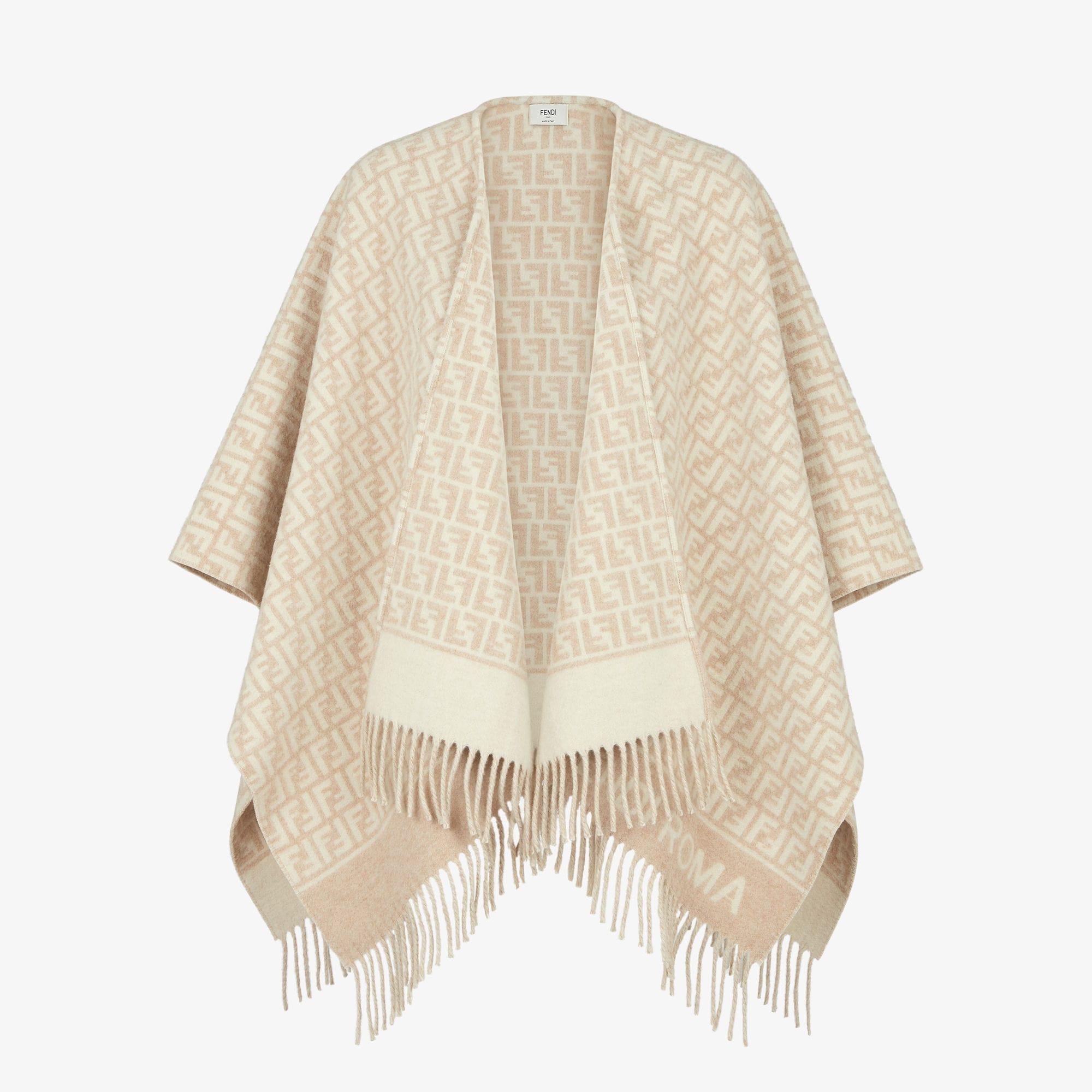 PonchoBeige wool and cashmere poncho Product Image