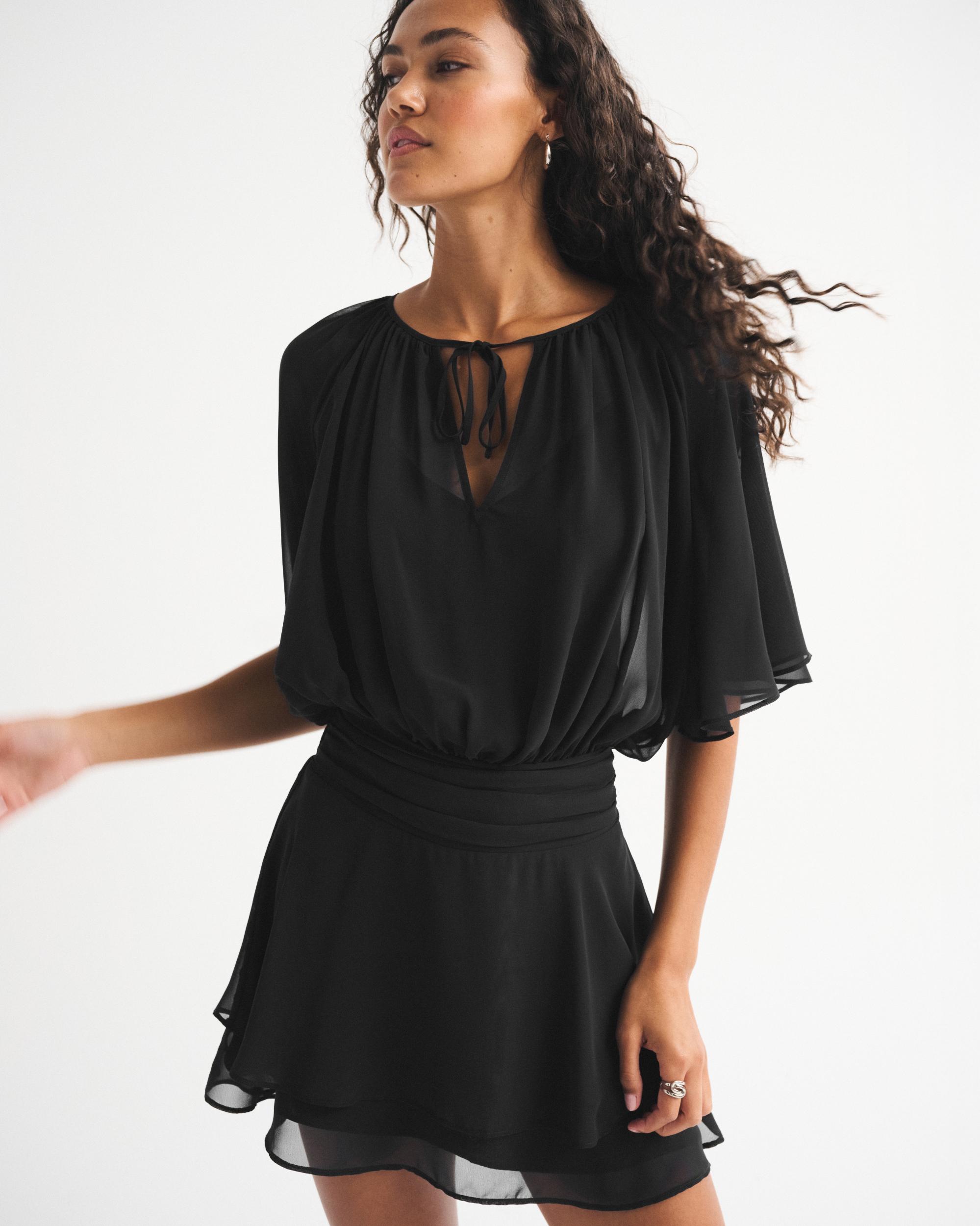 Angel Sleeve Sheer Mini Dress Product Image