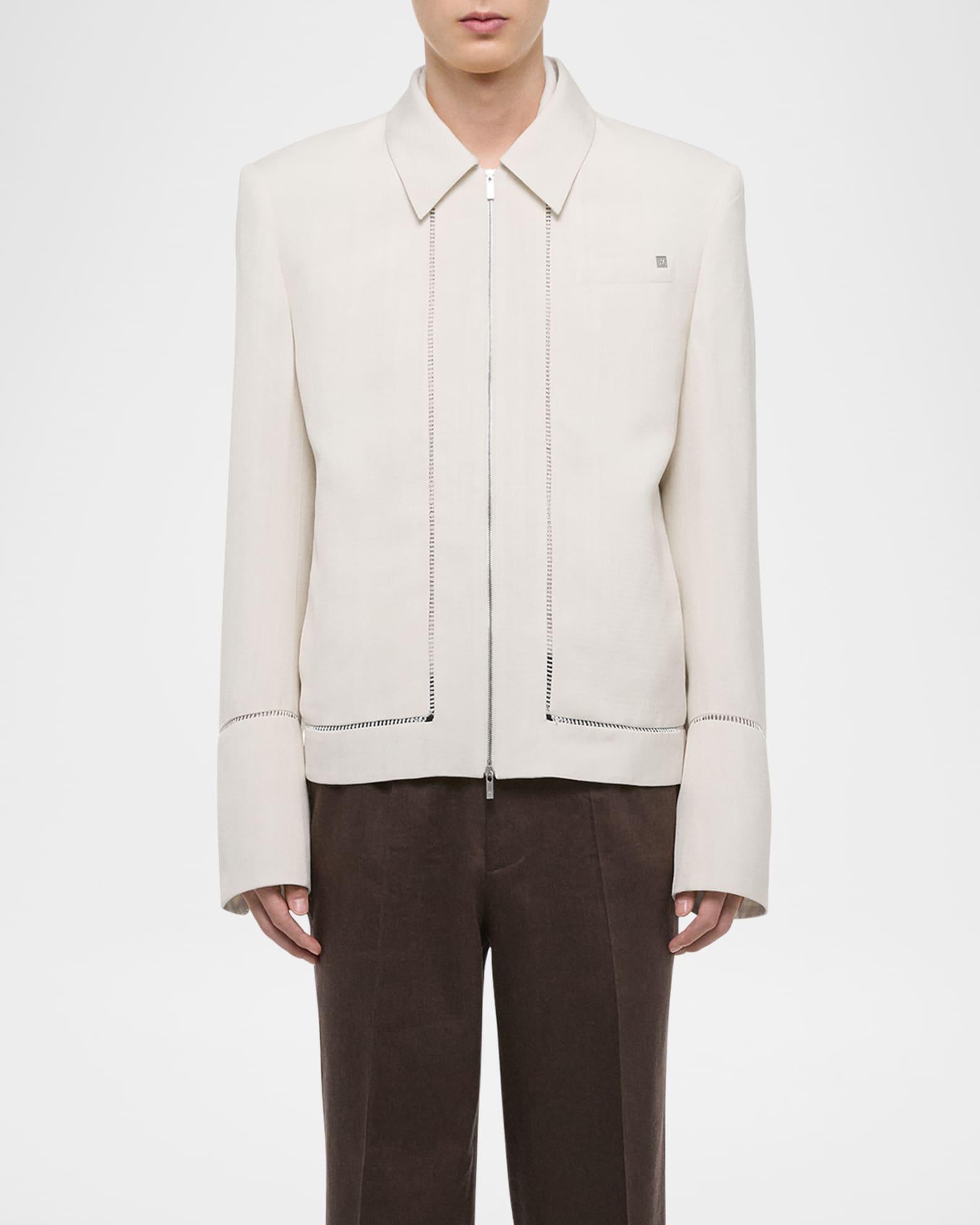 Men's Ladder-Stitch Border Zip Jacket Product Image