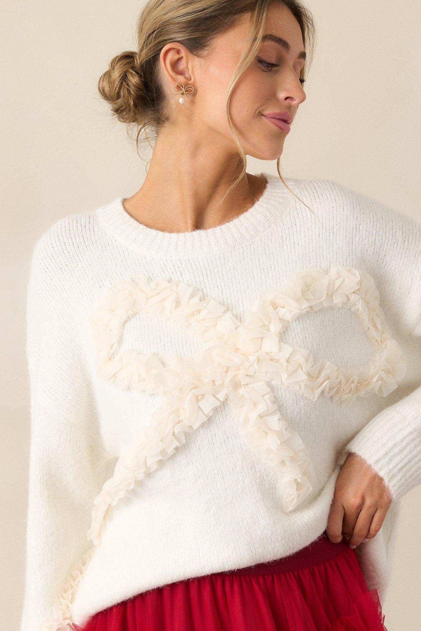 A Love So True Ivory Knit Sweater Product Image