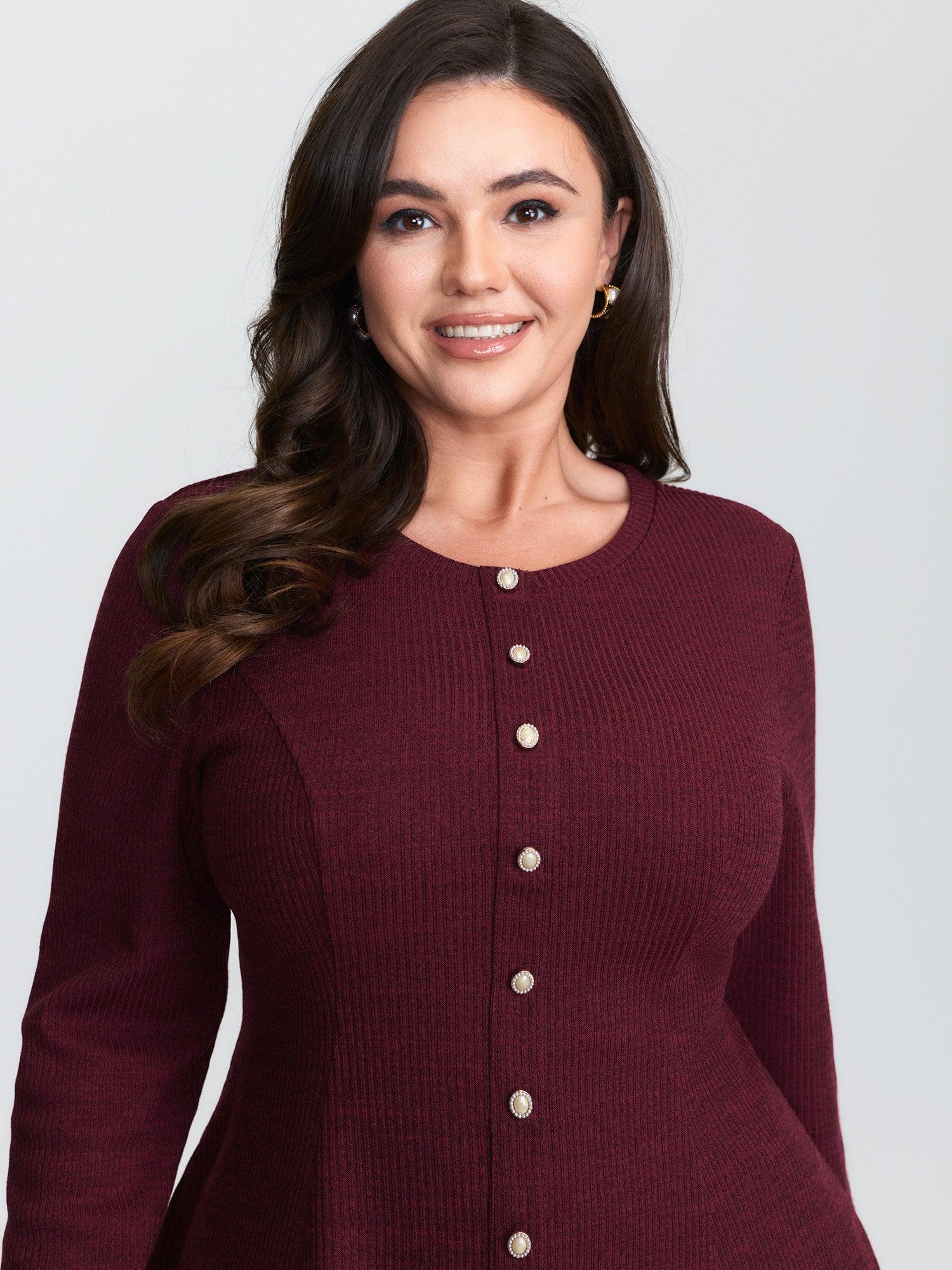 Cinched-Waist A-Line Button Top Female Product Image