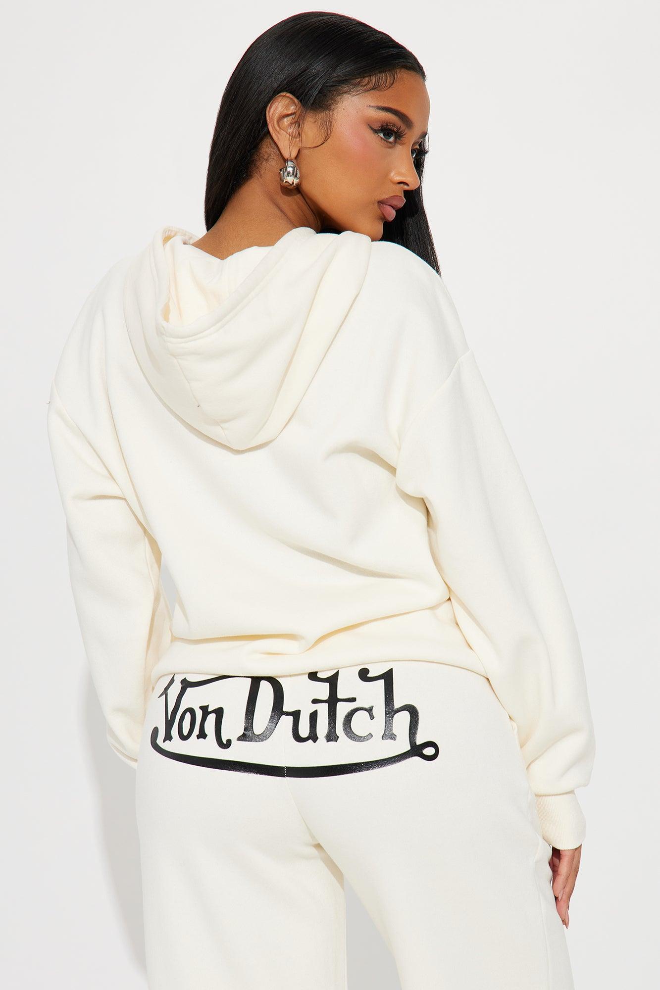 Von Dutch Classic Zip Front Hoodie - Off White Product Image