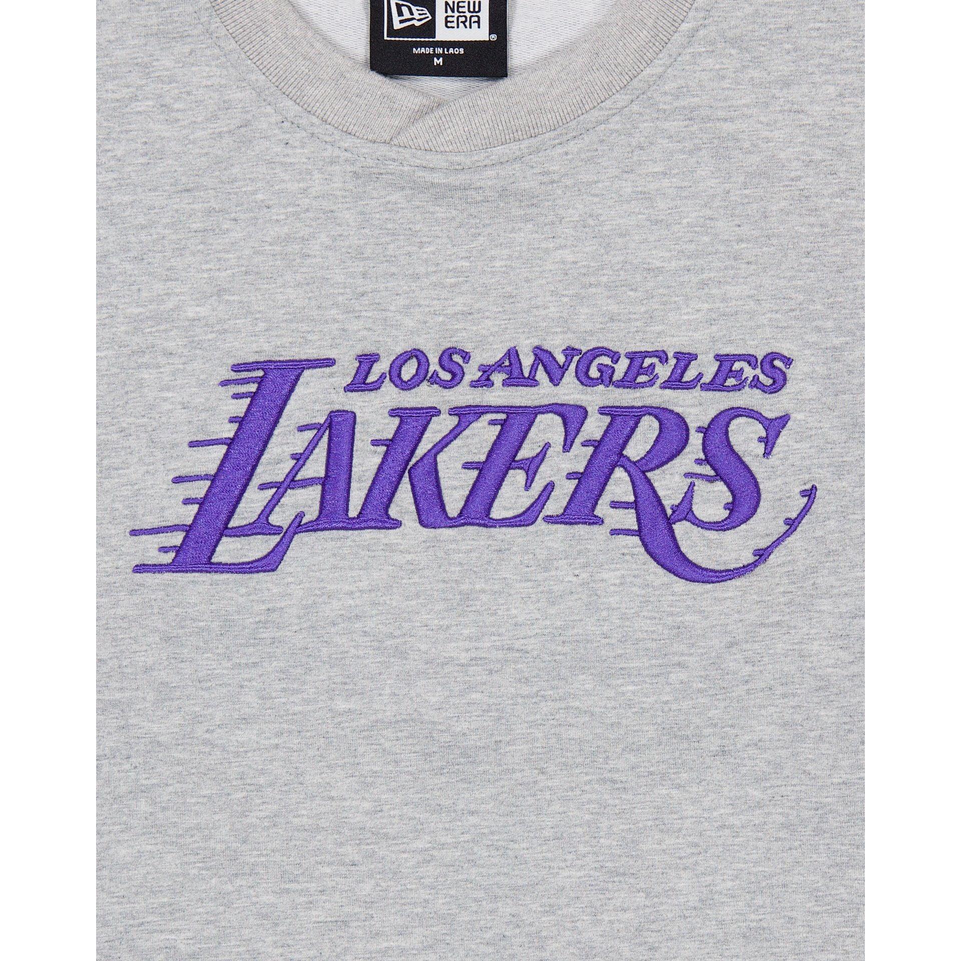Los Angeles Lakers Gray Logo Select Crewneck Male Product Image