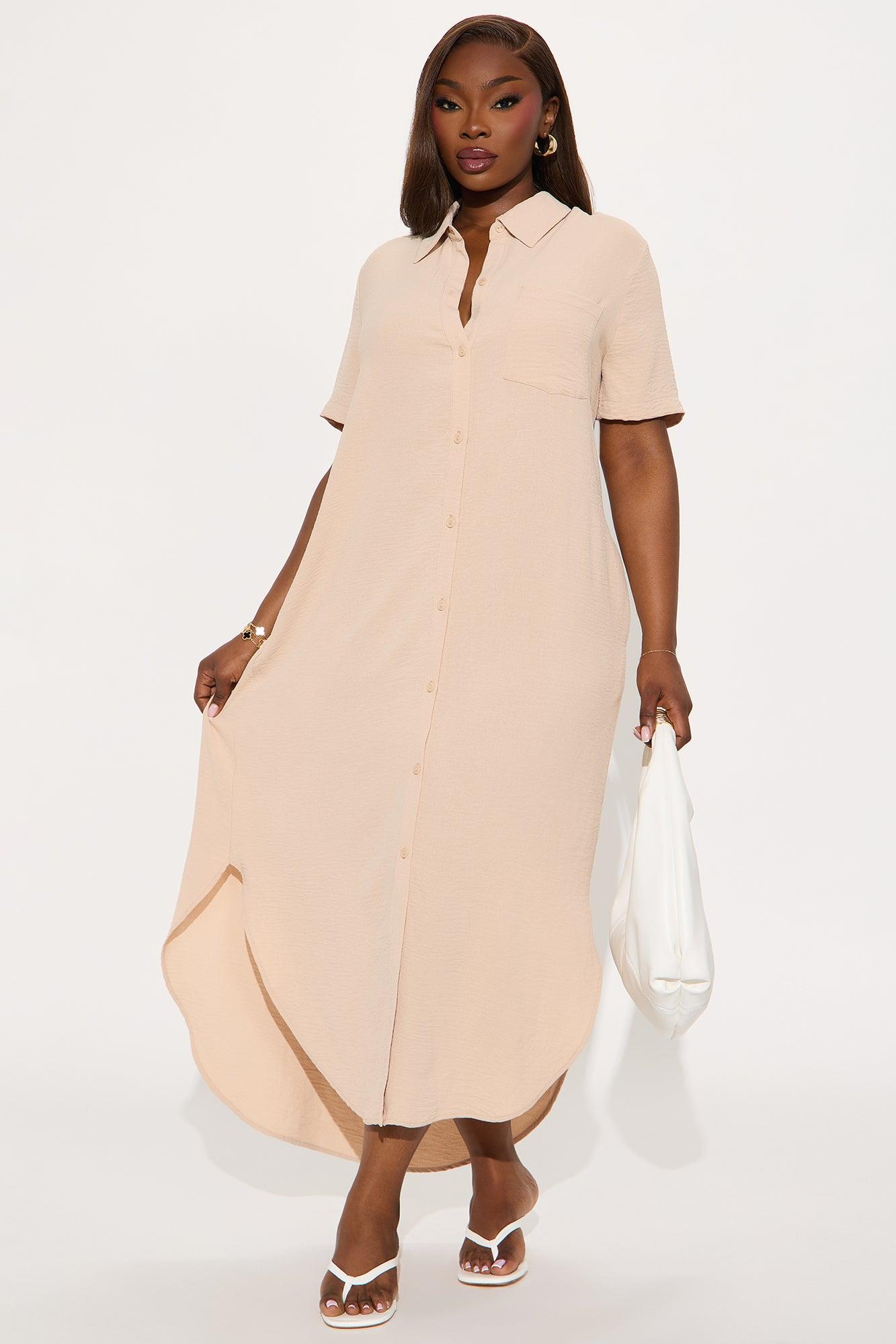 Megan Airflow Maxi Dress - Taupe Product Image