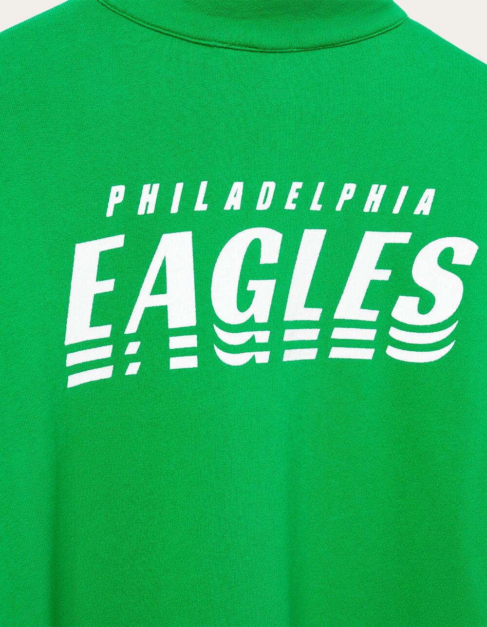 JUNK FOOD Philadelphia Mock 1/4 Button Up Sweatshirt - GREEN Product Image