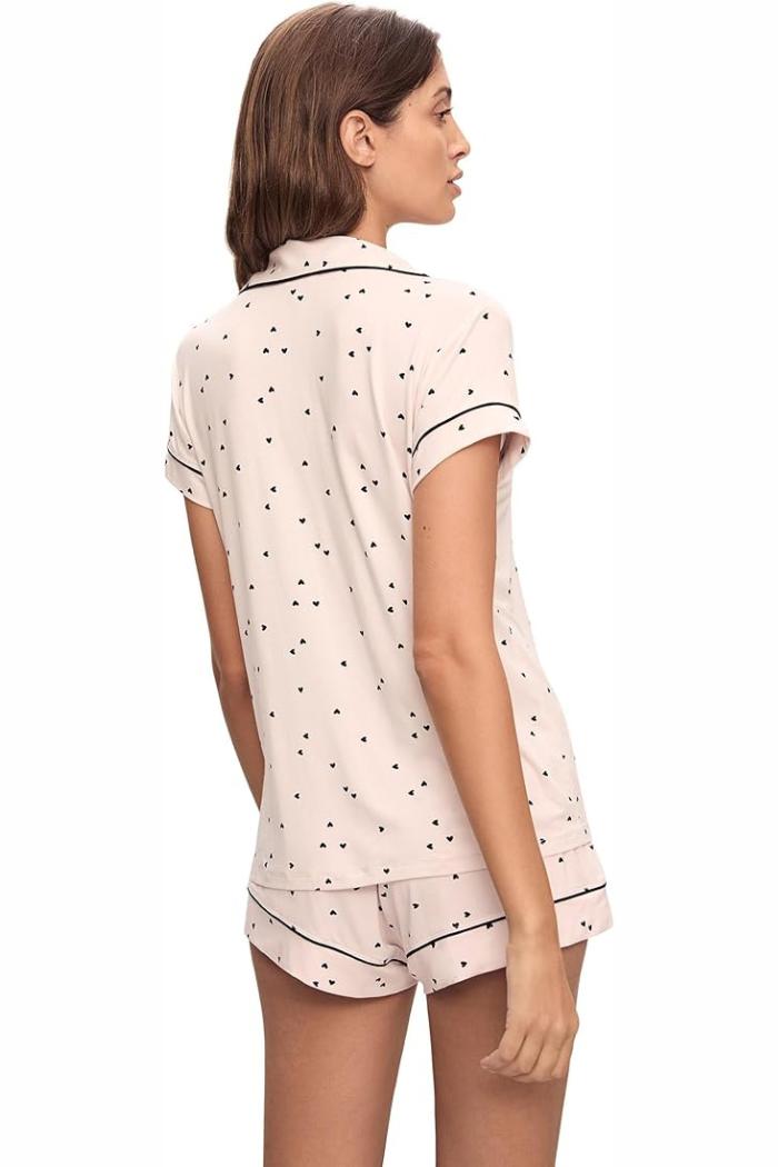 GISELE PRINTED SHORTIE SET LITTLE HEART SORBET PINK/BLACK Product Image