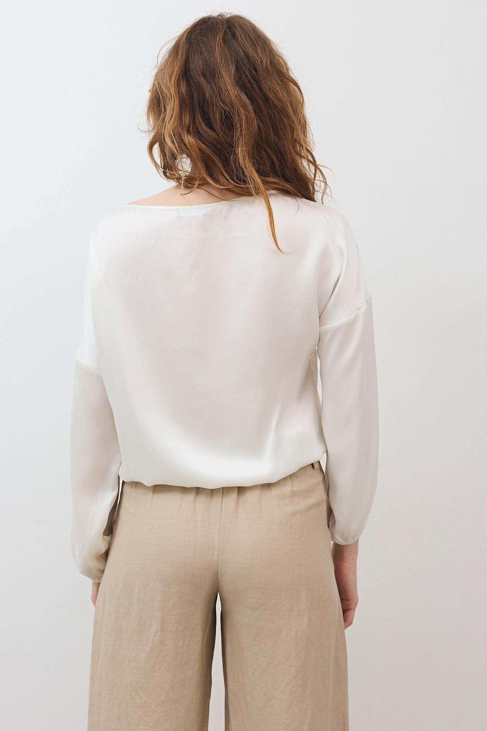 Washable Silk Cinched Hem Blouse Product Image