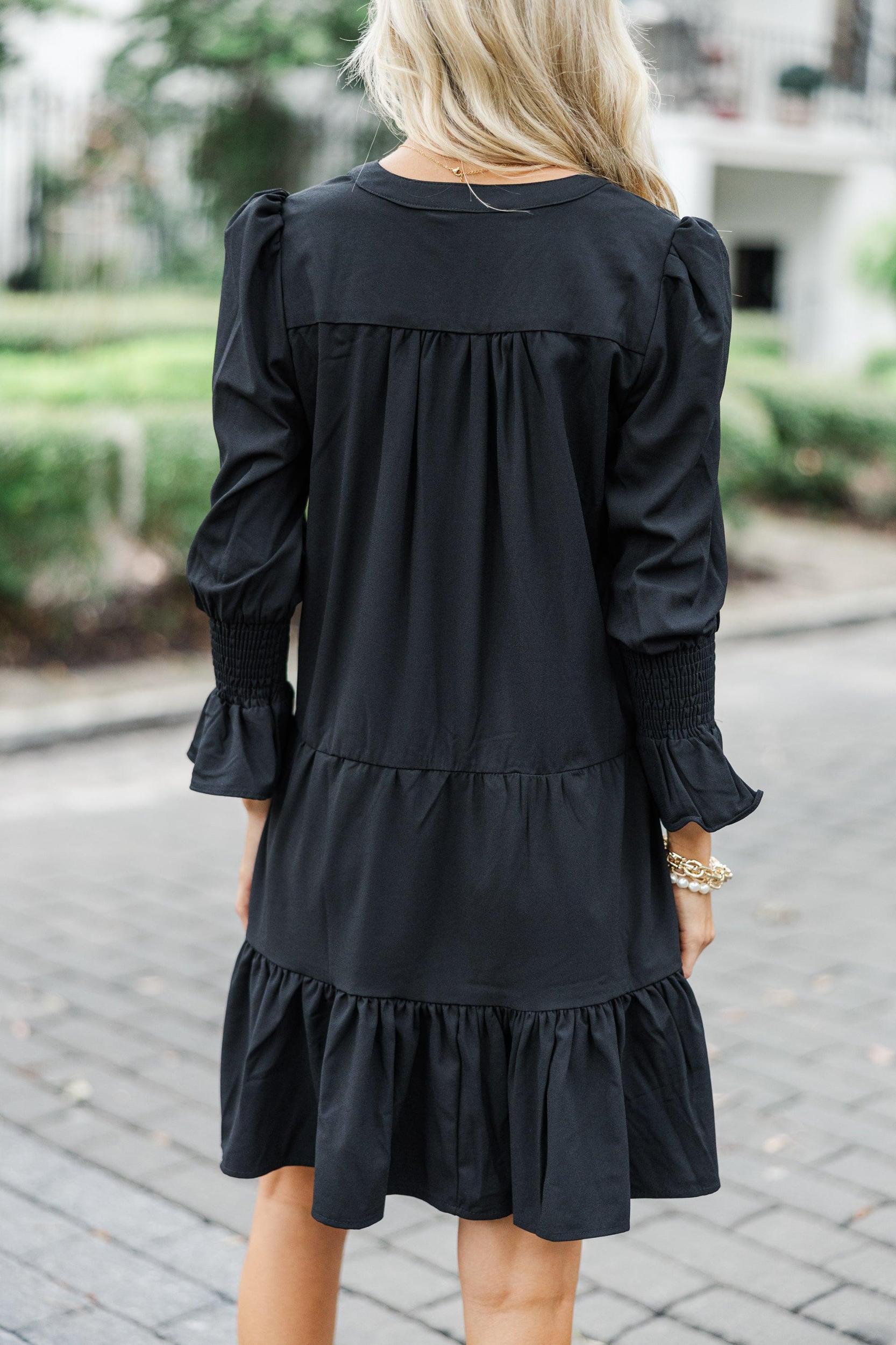 In Your Happy Place Black Dress Female Product Image