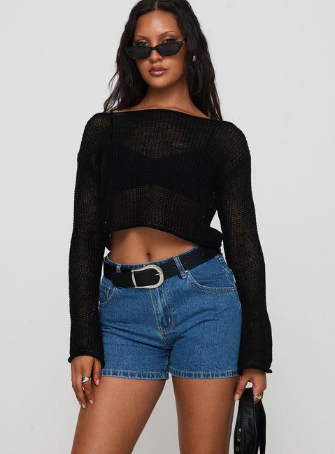 Saldana Shorts Mid Blue Denim Petite Product Image