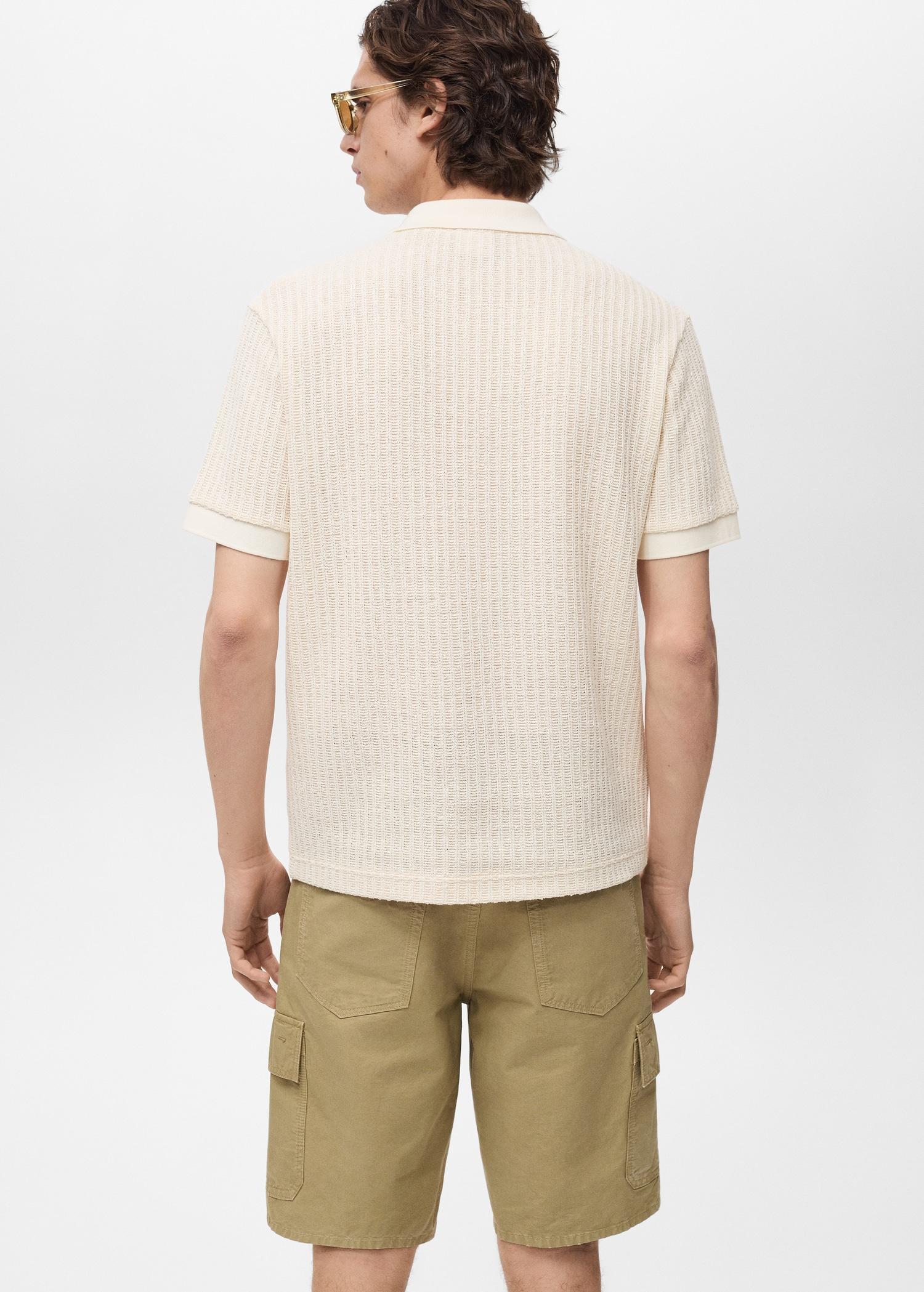 Thick rib-knit polo shirt - Men | MANGO USA Product Image