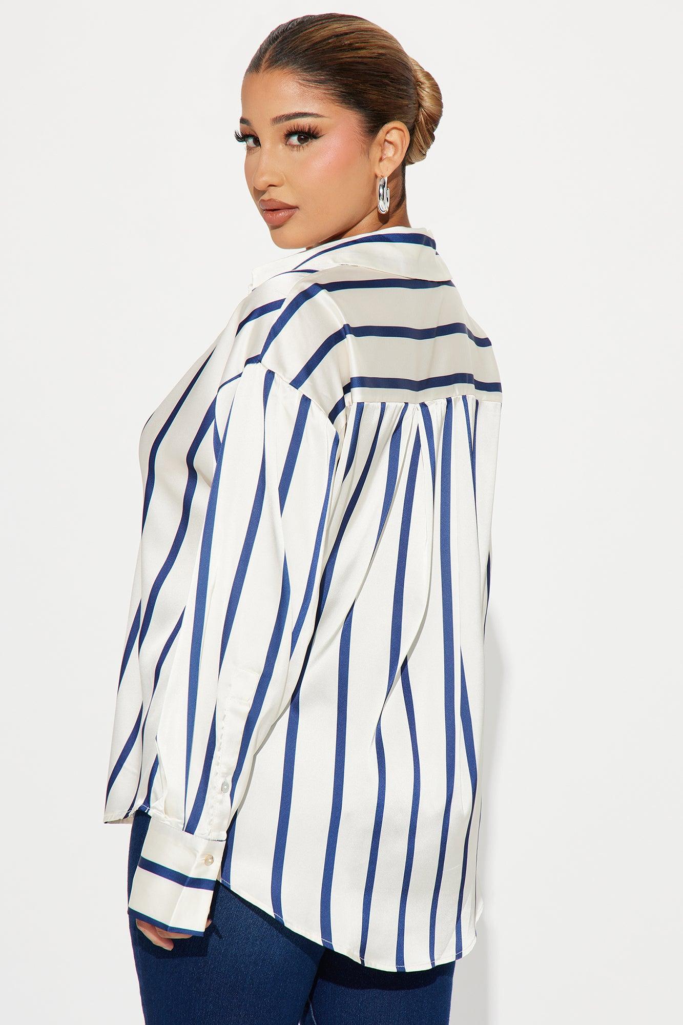 Bayside Satin Shirt - Ivory/combo Product Image