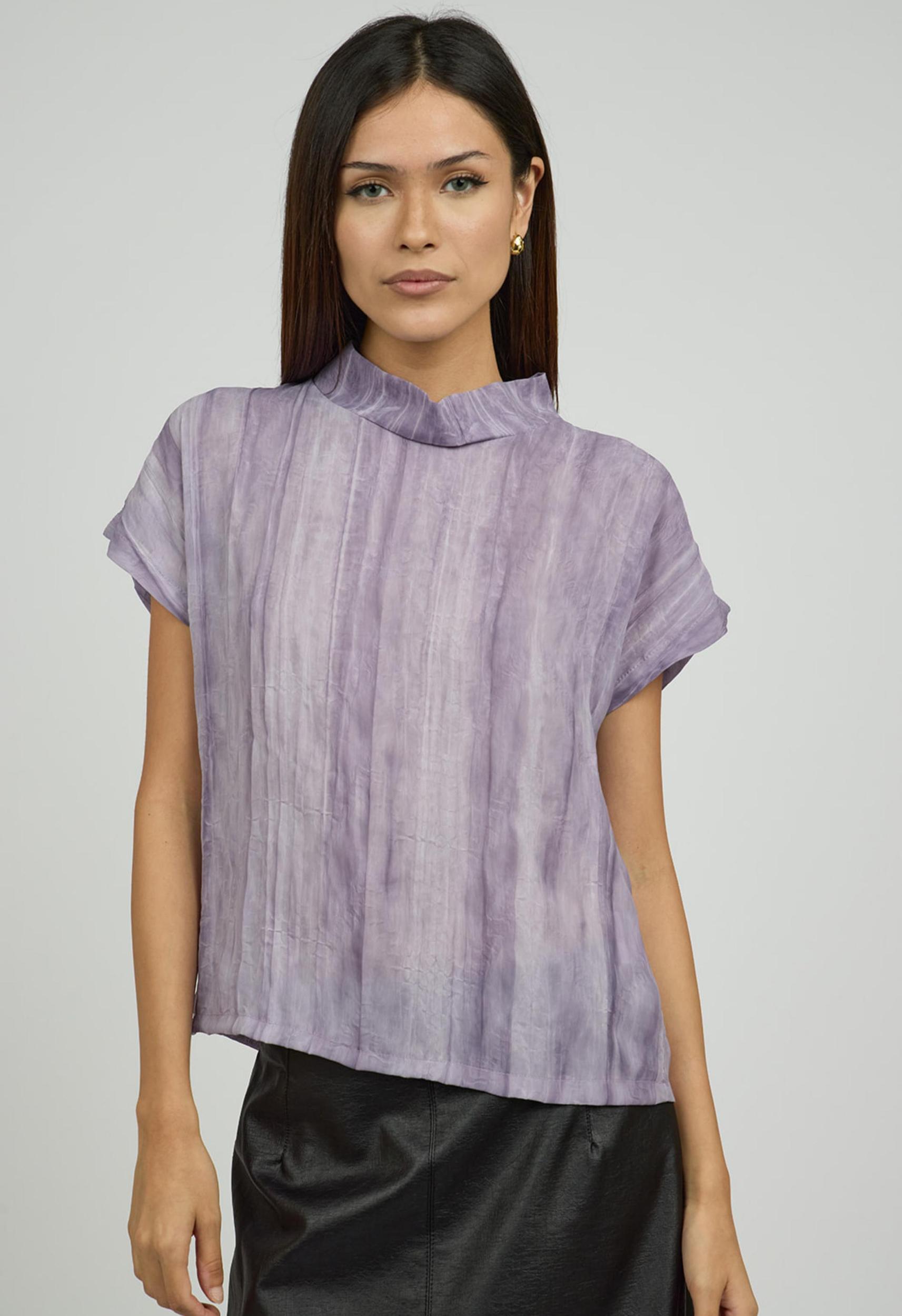 Cher Mock Neck Top in Purple Product Image