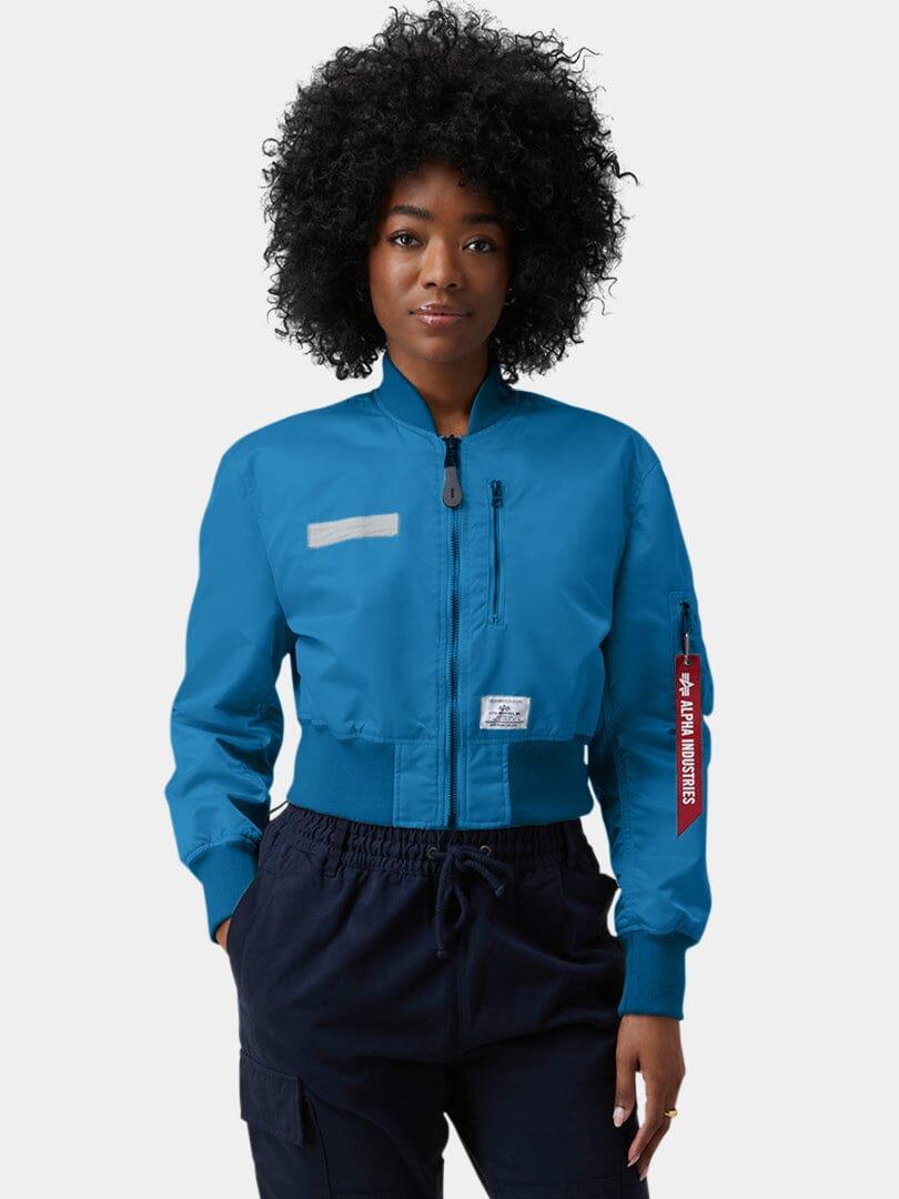 L-2B CROPPED GEN II BOMBER JACKET WOMENS - BLUE GRAY / M Product Image