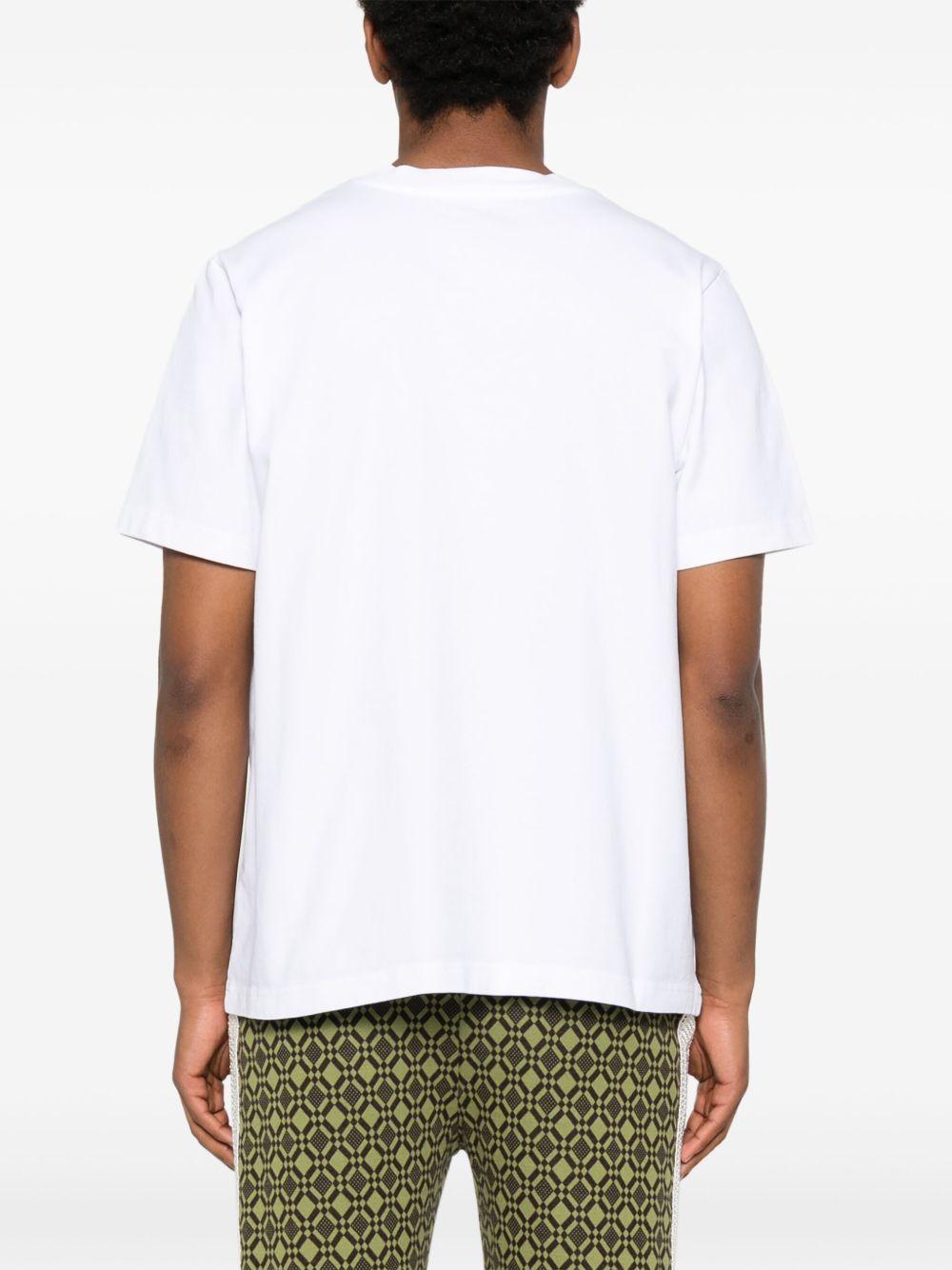 CASABLANCA Cotton Crew Neck T-shirt With Graphic Print In White Product Image