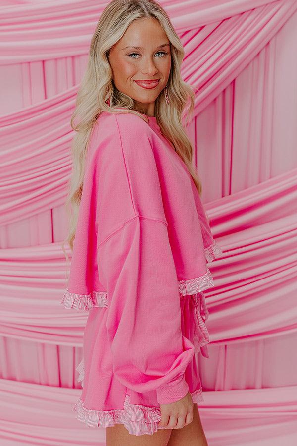 Preppy Charm Crop Sweatshirt Product Image