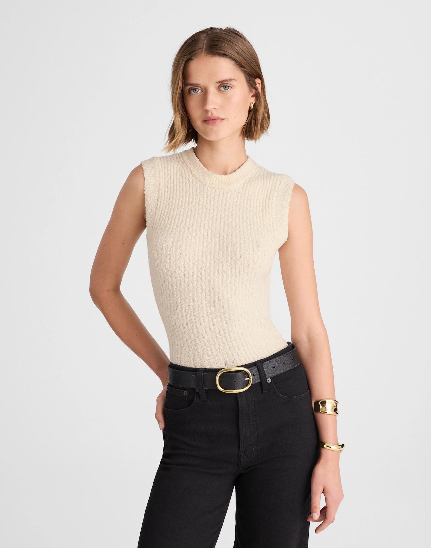 Bouclé-Knit Sweater Tank Product Image