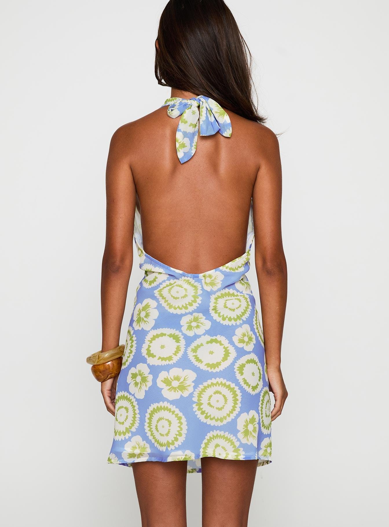 Neelia Mini Dress Blue / Yellow Product Image