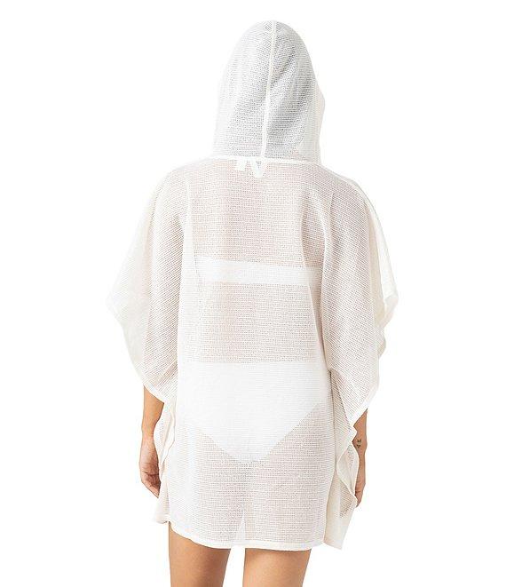 Roxy Solid Crochet Hoodie Neck Poncho Swim Cover-Up Product Image