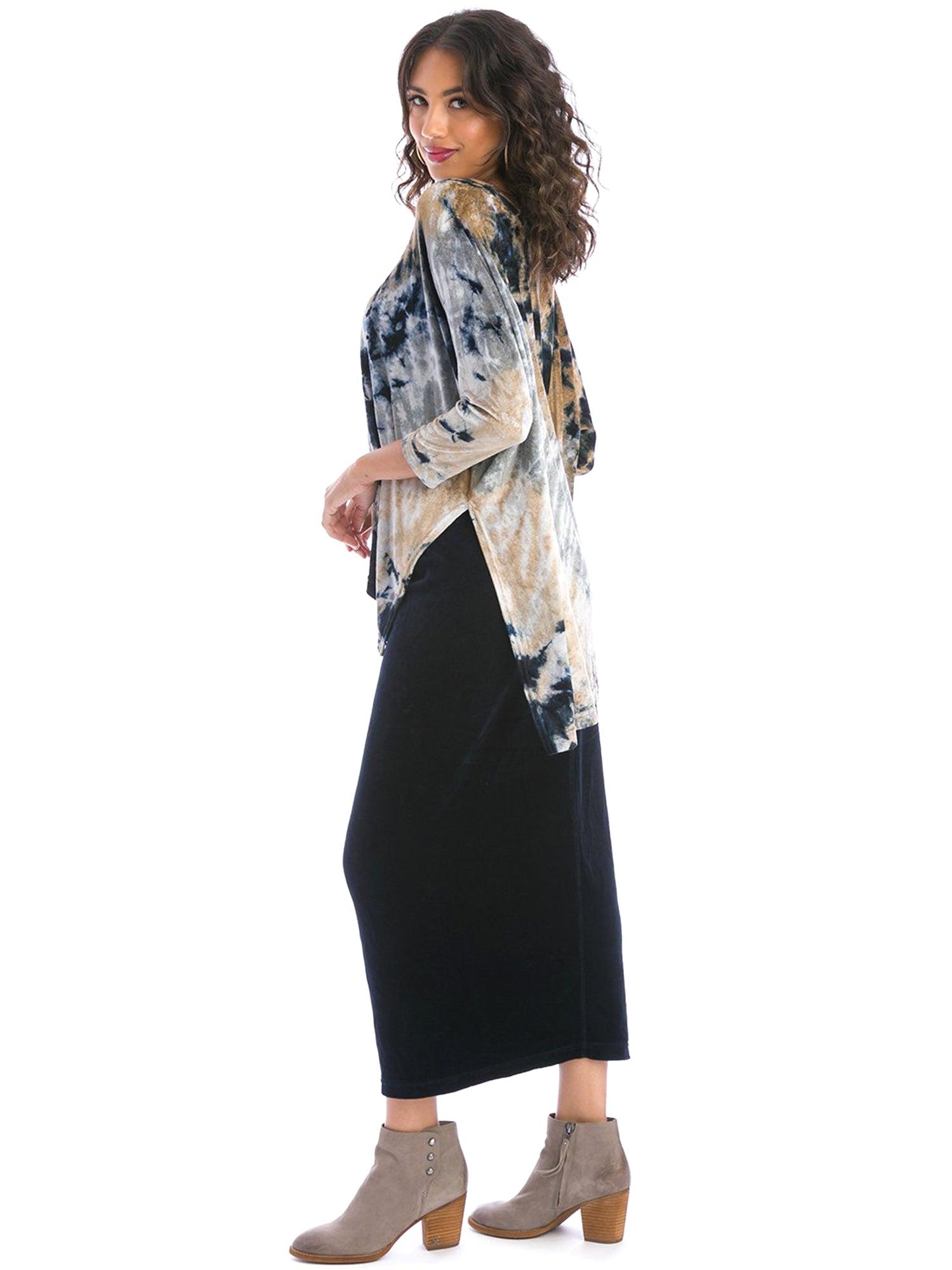 Hard Tail Velour Easy Fit Column Skirt (V-174) Product Image