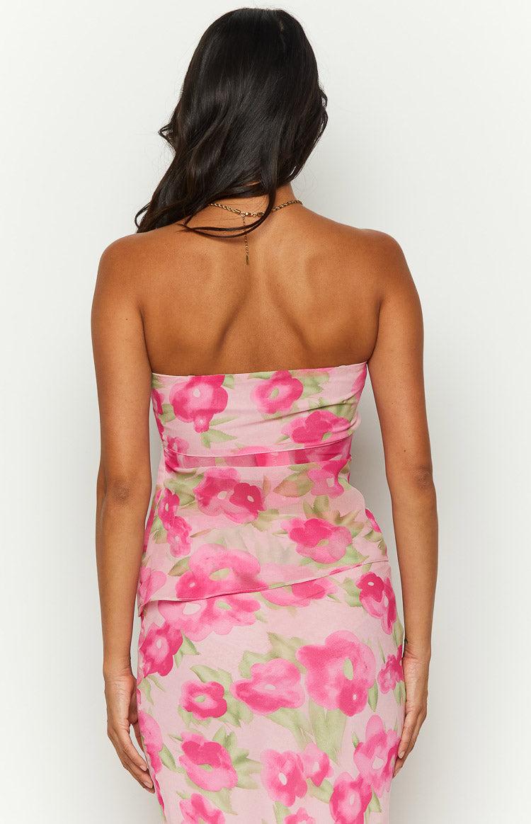 Jacqulin Pink Floral Print Strapless Top Baby Product Image