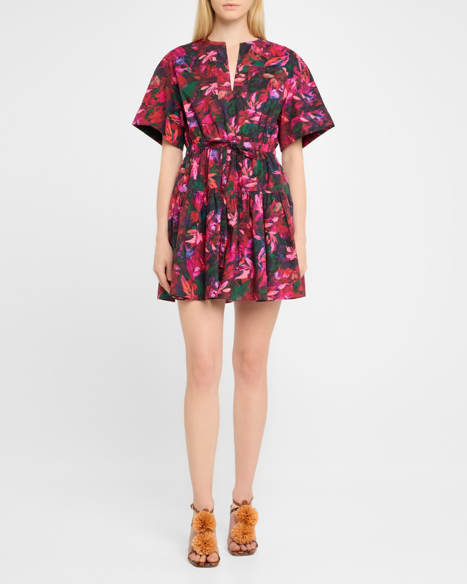 Nadira Floral Short-Sleeve Mini Dress Product Image